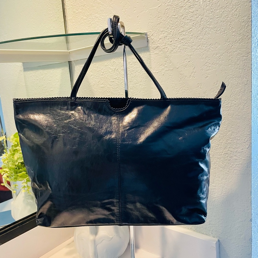 Latico Leather Black Leather Carmen Scalloped Tote Bag